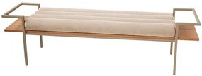 Banco Moss Rolinho Sarja Linho Aço Taupe 175cm - 73833 Sun House