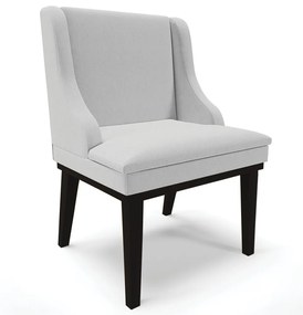 Poltrona Decorativa Base Fixa de Madeira Firenze Linho Cinza/Preto G19 - Gran Belo
