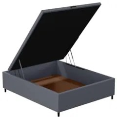 Base para Cama Box Baú Casal 138x188cm Hit Z04 Suede Cinza - Mpozenato