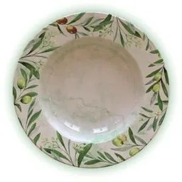 Prato Fundo Tramontina Oliva HO em Porcelana Decorada 23 cm