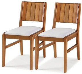 Kit 2 Cadeiras Salvador Verniz Jatoba Estofada 43cm - 60332 Sun House