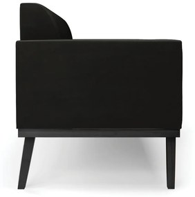 Sofá Namoradeira Base de Madeira Fixa Preto Marisa Suede  D03 - D'Rossi - Preto