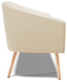 Sofá 2 Lugares Namoradeira Pé Palito Natural Stella Sintético D03 - D'Rossi - Bege