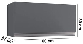 Armário Cozinha Aéreo Geladeira 60cm Basculante Leticia A01 - D'Rossi - Cinza
