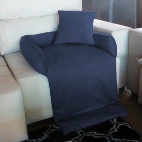 Protetor Para Sofá para Cães ou Gatos Médio Porte Fofinho Pet Protect Suede Azul Marinho