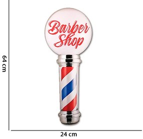 Quadro Placa Decorativa Poste de Barbearia 64x24 cm - D'Rossi
