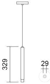 Pendente Tubo Ø2,9X30Cm Ponteira Acrílico 1Xled 5W - Qimporta Pd2315 (CHAMPANHE, 110v)
