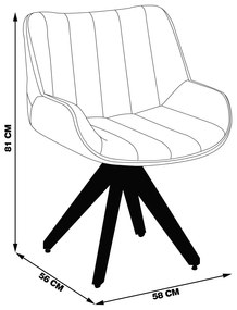 Kit 02 Poltronas Decorativas Base em Madeira Giratória Traoré Linho com PU OffWhite/Marrom G33 - Gran Belo