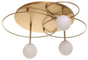 Plafon Ring Circulos Ø60X33Cm Globos Ø10Cm / Ø12Cm / Ø14Cm 3Xg9 - Old... (PRETO, FOSCO (Branco))