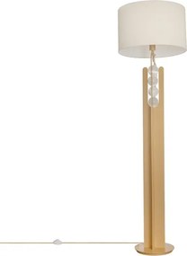 Luminaria De Piso Selenita E Metal Dourado Equilibrio