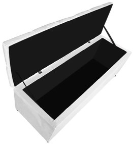 Calçadeira Estofada Liverpool 140 cm Casal Suede Branco - ADJ Decor