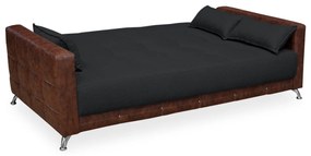 Sofá-Cama 2,00 m  3 Lugares Luxury - Linho Preto Compose Whisky