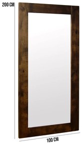 Espelho Retangular Decorativo com Moldura 200x100 Fiore Canela G04 - Gran Belo