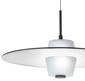 Pendente Eclisse Ø40X30Cm Disco Plano Metal Alumínio E Vidro Duplo 04X... (ROSE FOSCO / COBRE BRILHO)