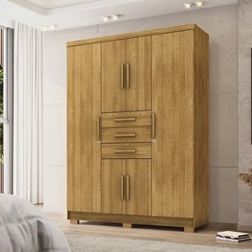Guarda Roupa Taurus 6 Portas e 3 Gavetas Imperial Nature - Vila Rica Móveis