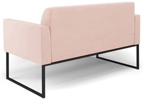 Sofá Namoradeira com 2 Poltronas Base Industrial Preto Marisa Veludo   - Rose