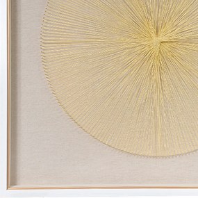 Quadro Decorativo Linha Dourado e Bege 80x80x5 cm - D'Rossi