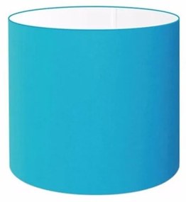 Cúpula em tecido cilíndrica abajur luminária cp-4046 18x18cm azul turquesa