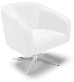 Poltrona Decorativa Giratória MA30 Stella Sintético PU D03 - D'Rossi - Branco