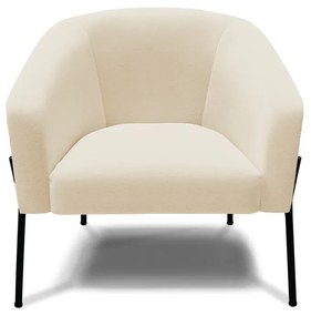 Poltrona Decorativa Pé de Ferro Preto Kit 2 Stella Linho D03 - D'Rossi - A19 Bege