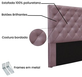 Cabeceira Cama Box Casal 140 cm Tania Veludo S04 - D'Rossi - Uva