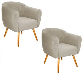 Kit 02 Poltronas Grazi Pés Palito Suede - ADJ Decor