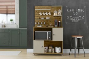 Aparador Cantinho do Café Aconchego Nature com Off White - Patrimar Móveis