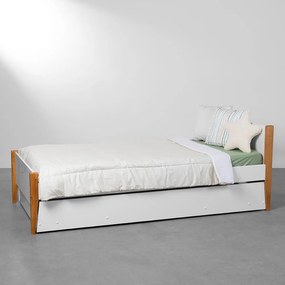 Bicama Solteiro Noah com Pés Mel – Branco Fosco