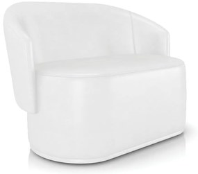 Sofá 2 Lugares Namoradeira Orgânica para Sala Malu Sintético PU M11 - D'Rossi - Branco