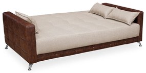 Sofá-Cama 2,00 m  3 Lugares Luxury - Linho Marrom Compose Whisky