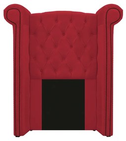 Kit Cabeceira e Calçadeira Veneza 100 cm Solteiro Suede Vermelho - ADJ Decor