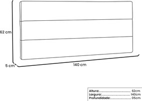 Painel La Italiana Para Cama Box Casal 140 cm Corino S04 - D'Rossi  - Marrom