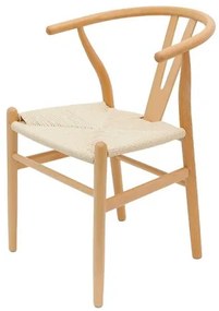 Cadeira Wishbone Assento Corda Natural Madeira Natural - 75760 Sun House