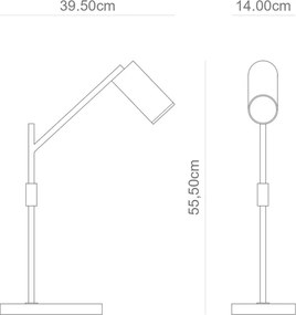 Luminaria De Mesa Articulada Aco Marmore Gold