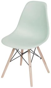 Cadeira Eames Polipropileno Verde Claro Fosco Base Madeira - 49330 Sun House
