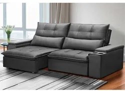 Sofá Retrátil Reclinável 3 Lugares 230cm Moritz F05 Veludo Grafite - M