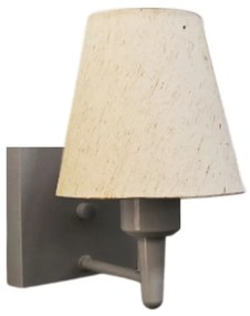 Arandela Quadrada Md-2034 Cinza Cúpula em Tecido Cone Linho Bege - Bivolt