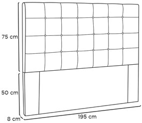 Cabeceira Estofada Polônia 195cm King Size Veludo - ADJ Decor