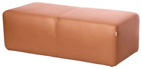 Puff Isaye Retangular Estofado de Couro Natural