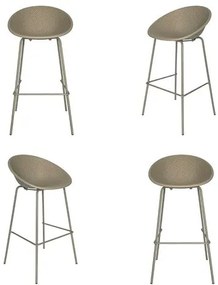 Kit 04 Banquetas Drops Polipropileno Verde Base Aço - 75717 Sun House