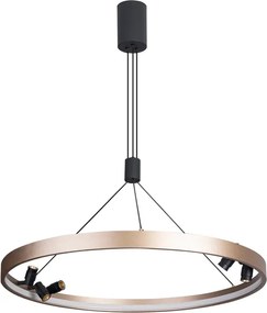 Pendente Led Aluminio Preto Dourado 45W 3000K