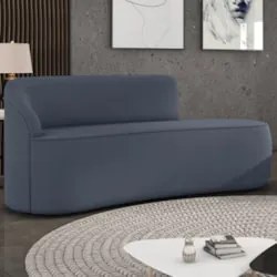 Sofá 2 Lugares Para Sala 140cm Orgânico Wendi Suede Azul Marinho I01