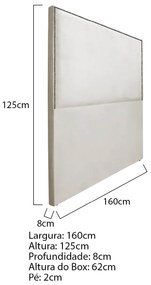 Cabeceira Queen Bali P02 160 cm para cama Box Linho - ADJ Decor