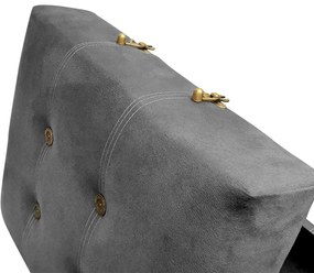 Puff Baú Decorativo Caribe 50x40cm Suede Cinza - Sheep Estofados - Cinza