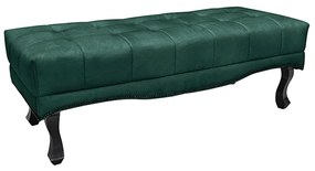 Recamier Decorativo 140cm Loewe Veludo Pés de Madeira Verde Floresta G63 - Gran Belo