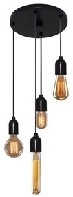 Lustre Pendente Luminária Retro Md-4162/4 Suporte Para Lâmpada / Não Inclusa - Bivolt
