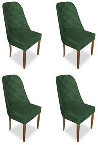 kit com 4 Cadeiras de Jantar Dublin Suede Verde Bandeira