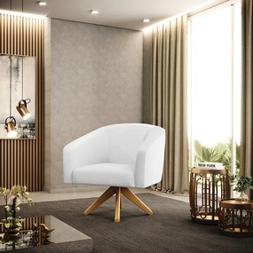 Poltrona Decorativa Giratória MA30 Stella Sintético Branco D03 - D'Rossi