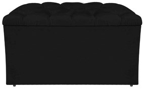 Calçadeira Estofada Liverpool 90 cm Solteiro Corano Preto - ADJ Decor