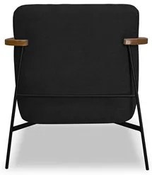 Poltrona para Sala Pés Metálicos Kit 2 Ellen S06 Boucle Preto - Mpozen